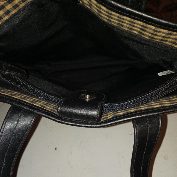 Longaberger Medium size Checkered Fabric/Faux Leather Purse - Picture 4 of 6